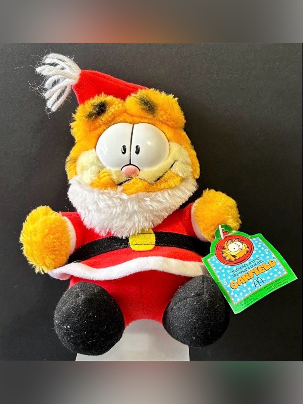 Garfield Plush Santa Stuffed Animal - Orange Holiday Plush by
